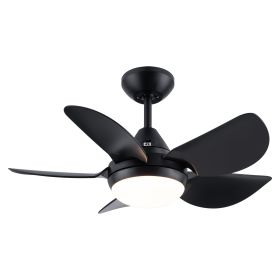 30 In Intergrated LED Ceiling Fan Lighting with Matte Black/ White   ABS Blade (Color: BLACK)